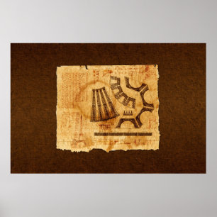 Blauwdrukken voor Eiffel Tower Poster