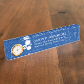  blauwdrukstijl engineer naambordje (Zijkant)