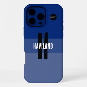 Blauwe 3-tone gepersonaliseerde telefoonhoes HAMbW iPhone 16 Pro Max Hoesje