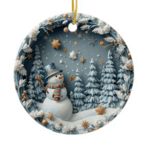 Blauwe 3D Kerst Mooie Gelukkige Uil