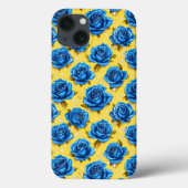 Blauwe 3d-rozen Case-Mate iPhone case (Achterkant)