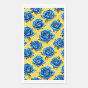 Blauwe 3d rozen servet
