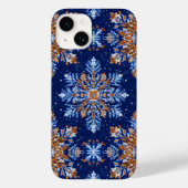 Blauwe 3D sneeuwvlokken Case-Mate iPhone Case (Achterkant)