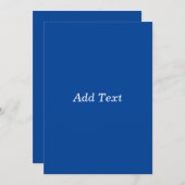 Blauwe aangepaste Creëer Je eigen tekst toevoegen Kaart (Voorkant / Achterkant)