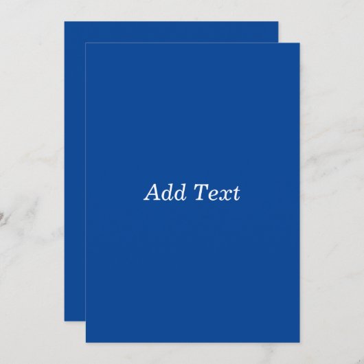 Blauwe aangepaste Creëer Je eigen tekst toevoegen Kaart (Voorkant / Achterkant)