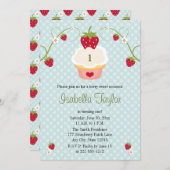 Blauwe aardbeienbrood op zaterdag Uitnodiging om h (Voorkant / Achterkant)