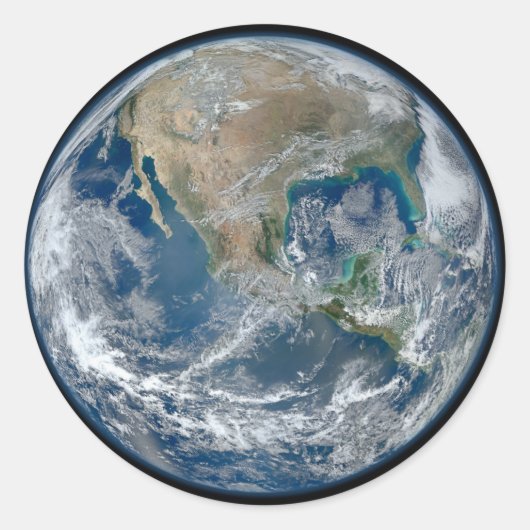 Blauwe Aarde Ronde Sticker (Voorkant)