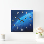 Blauwe Aarde Vierkante Klok (Huis)