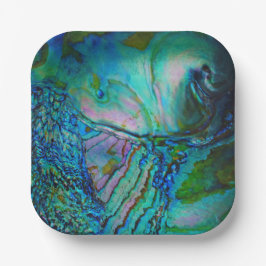 Blauwe Abalone Motief Papieren Bordje