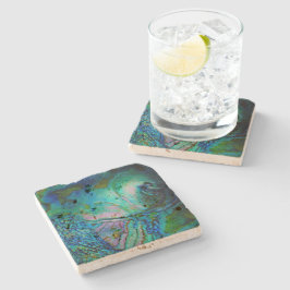 Blauwe Abalone Schelp Stenen Onderzetter