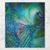 Blauwe Abalone Schelp Wijn Etiket (Enkel label)