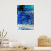 Blauwe Abstracte afdrukdecor-minimalistische Poste Poster (Keuken)