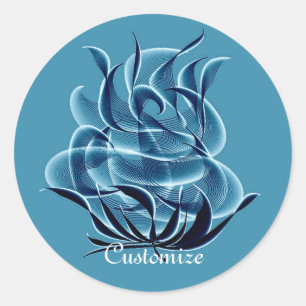 Blauwe Abstracte blauwe Rozen stickers