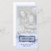 Blauwe Abstracte Bloemige Dankjewel Bedankkaart (Voorkant / Achterkant)