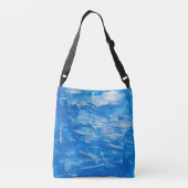 Blauwe Abstracte Crossbody tas (Achterkant)