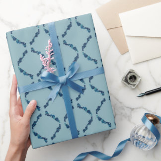 Blauwe Abstracte Diamanten Cadeaupapier