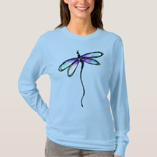 Blauwe Abstracte dragonfly-kunst Draag T-shirt