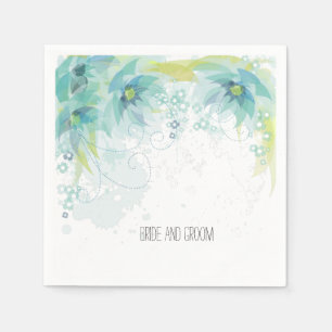 Blauwe Abstracte Floral Servet