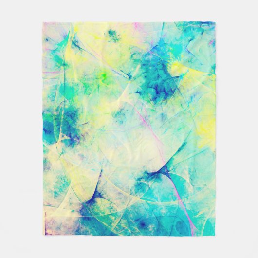 blauwe abstracte fractale achtergrond 3d rendering fleece deken (Voorkant)