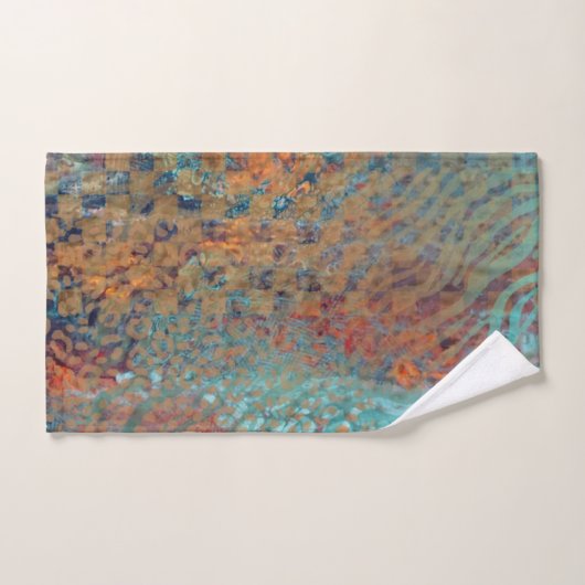 Blauwe Abstracte gemengde Zebra- en beenderhuid Bad Handdoek (Handdoek)
