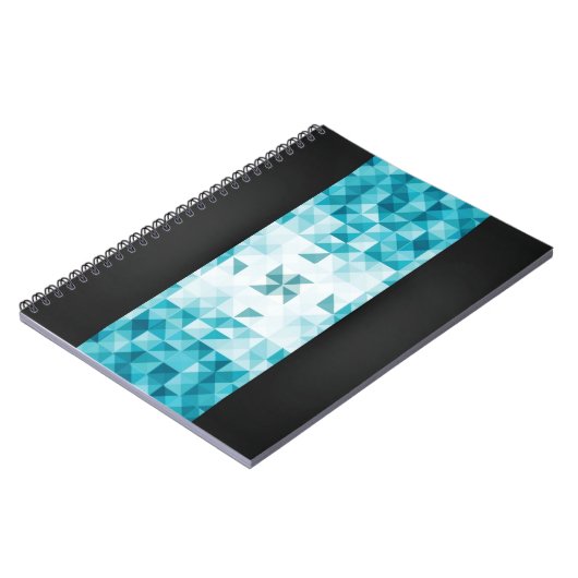 Blauwe Abstracte geometrische achtergrondSjabloon Notitieboek (Linkerzijde)