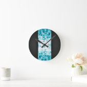 Blauwe Abstracte geometrische achtergrondSjabloon Ronde Klok (Huis)