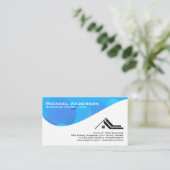 Blauwe Abstracte Golf | Vastgoedlogo Visitekaartje (Staand voorkant)