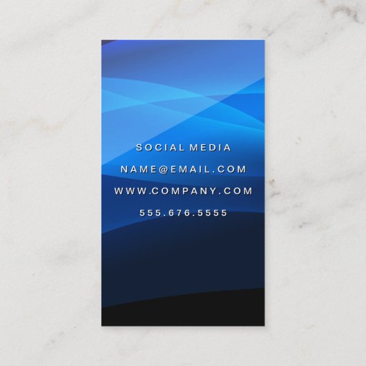 Blauwe Abstracte Golven | Net Afgestudeerd Visitekaartje (Achterkant)