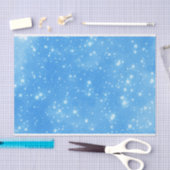 Blauwe Abstracte hemelachtergrond met witte sneeuw Tissuepapier (Craft)
