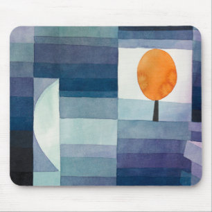 Blauwe Abstracte Herfst Paul Klee Aquarel Muismat