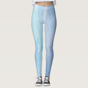 Blauwe, abstracte, koele tak van de penseel van de leggings