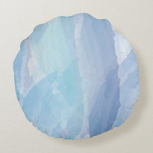 Blauwe, abstracte, koele tak van de penseel van de rond kussen