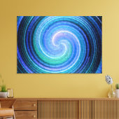 Blauwe Abstracte kunst Canvas Afdruk (Insitu (Woonkamer))