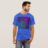 Blauwe Abstracte kunst Swirl Mannen T-shirt (Voorkant volledig)