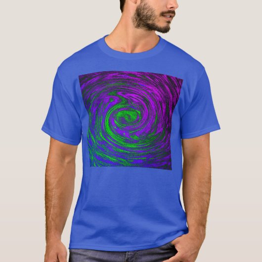 Blauwe Abstracte kunst Swirl Mannen T-shirt (Voorkant)