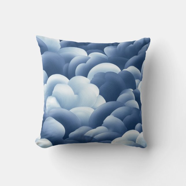Blauwe abstracte kunstkussen kussen (Voorkant)