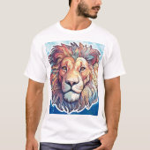 BLAUWE Abstracte leeuwenkop T-shirt (Voorkant)