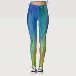 Blauwe Abstracte Leggings