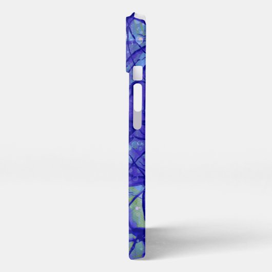 Blauwe Abstracte monogrammen iPhone Hoesje (Linkerkant)