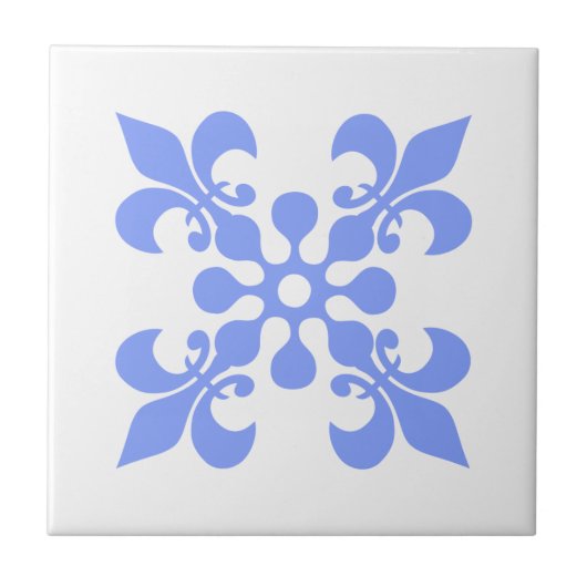 Blauwe abstracte ontwerptegels tegeltje (Voorkant)