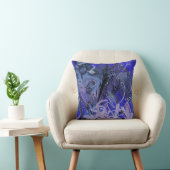 Blauwe abstracte schilderij kussen (Stoel)