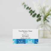 Blauwe abstracte sneeuwvlok visitekaartje (Staand voorkant)
