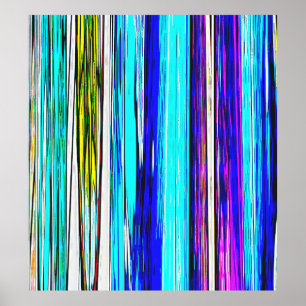 Blauwe Abstracte strepen 606 Poster