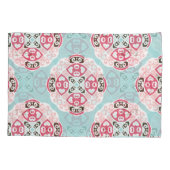 Blauwe abstracte tegels: schattig . kussensloop (Achterkant)