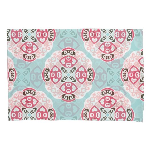 Blauwe abstracte tegels: schattig . kussensloop (Voorkant)