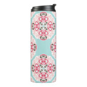 Blauwe abstracte tegels: schattig . thermosbeker (Gedraaid links)