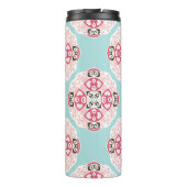 Blauwe abstracte tegels: schattig . thermosbeker (Achterkant)