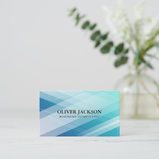 Blauwe Abstracte Tinten Achtergrond Visitekaartje (Staand voorkant)