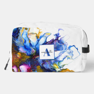 Blauwe Abstracte Vloeistof Kunst Agaten Naam Toilettasje
