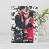 Blauwe Abstracte winter Modern Kerstmis Feestdagenkaart (Staand voorkant)